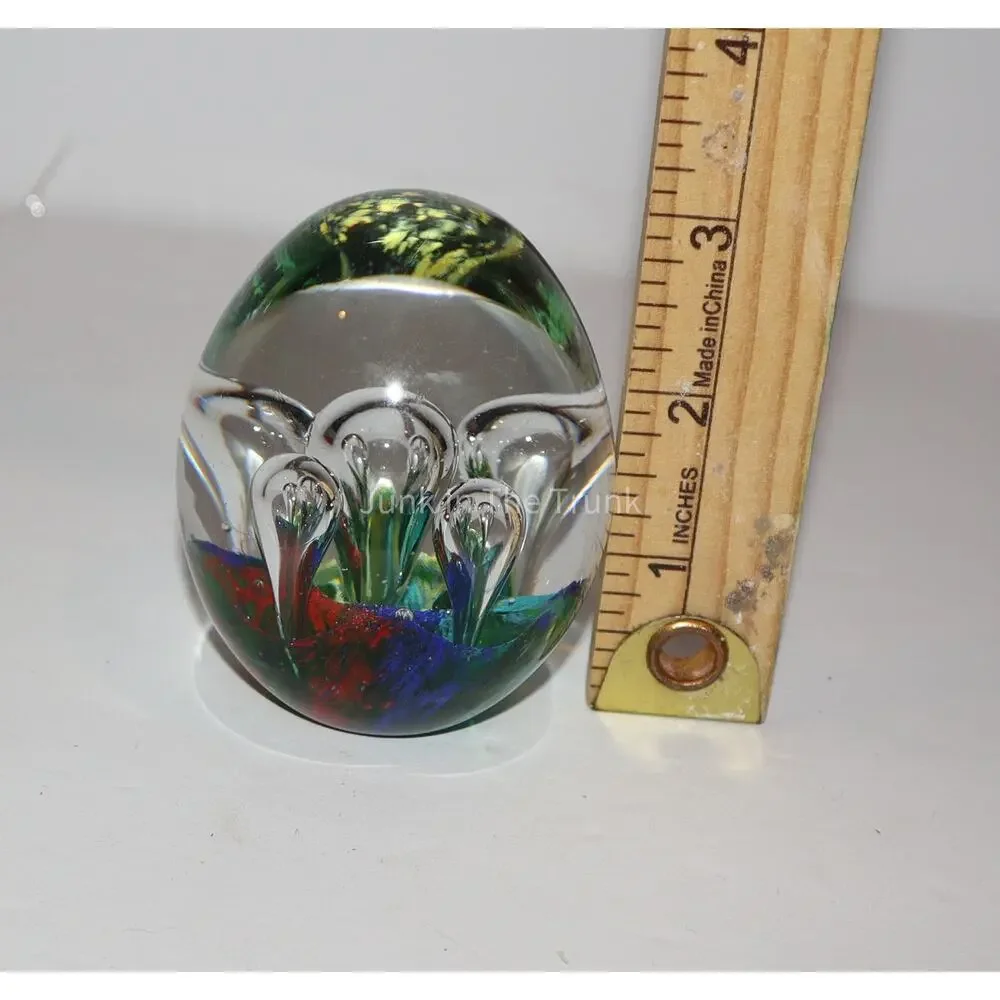 Art Blown Glass Paperweight Egg